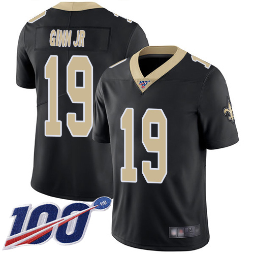 Men New Orleans Saints Limited Black Ted Ginn Jr Home Jersey NFL Football #19 100th Season Vapor Untouchable Jersey